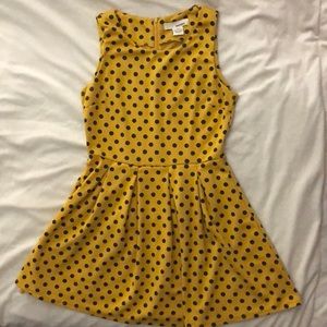 Yellow and Black Polka Dot Dress
